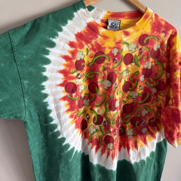 Liquid Blue Pizza Supreme Tie Dye T Shirt 2005 Vintage Rare Size XL Made in USA - Picture 5 of 6